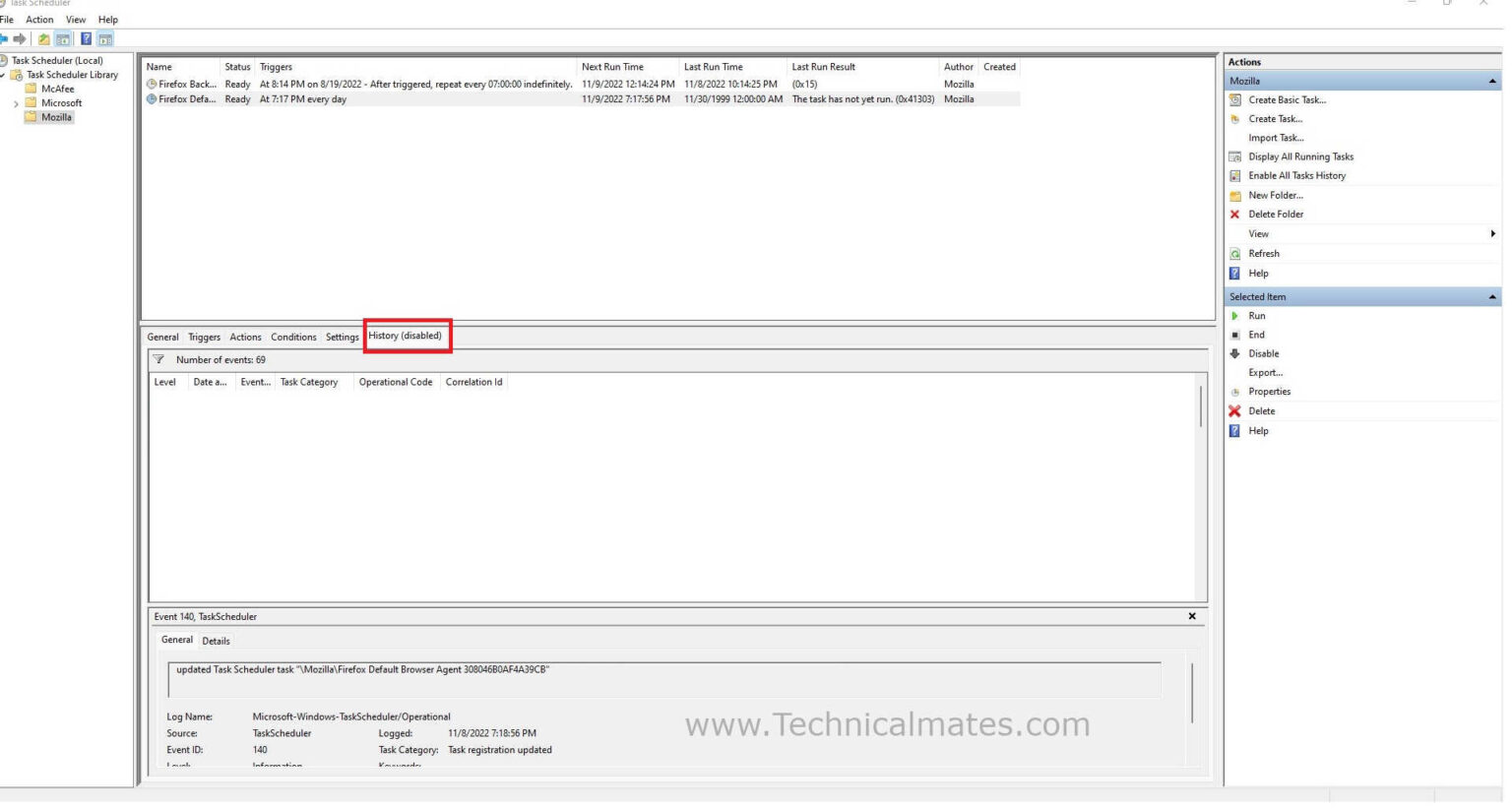 How to enable OR disable Task Scheduler history on Windows 11